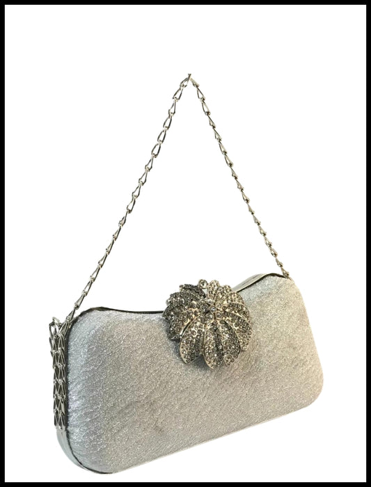 Rhinestone flower clutch