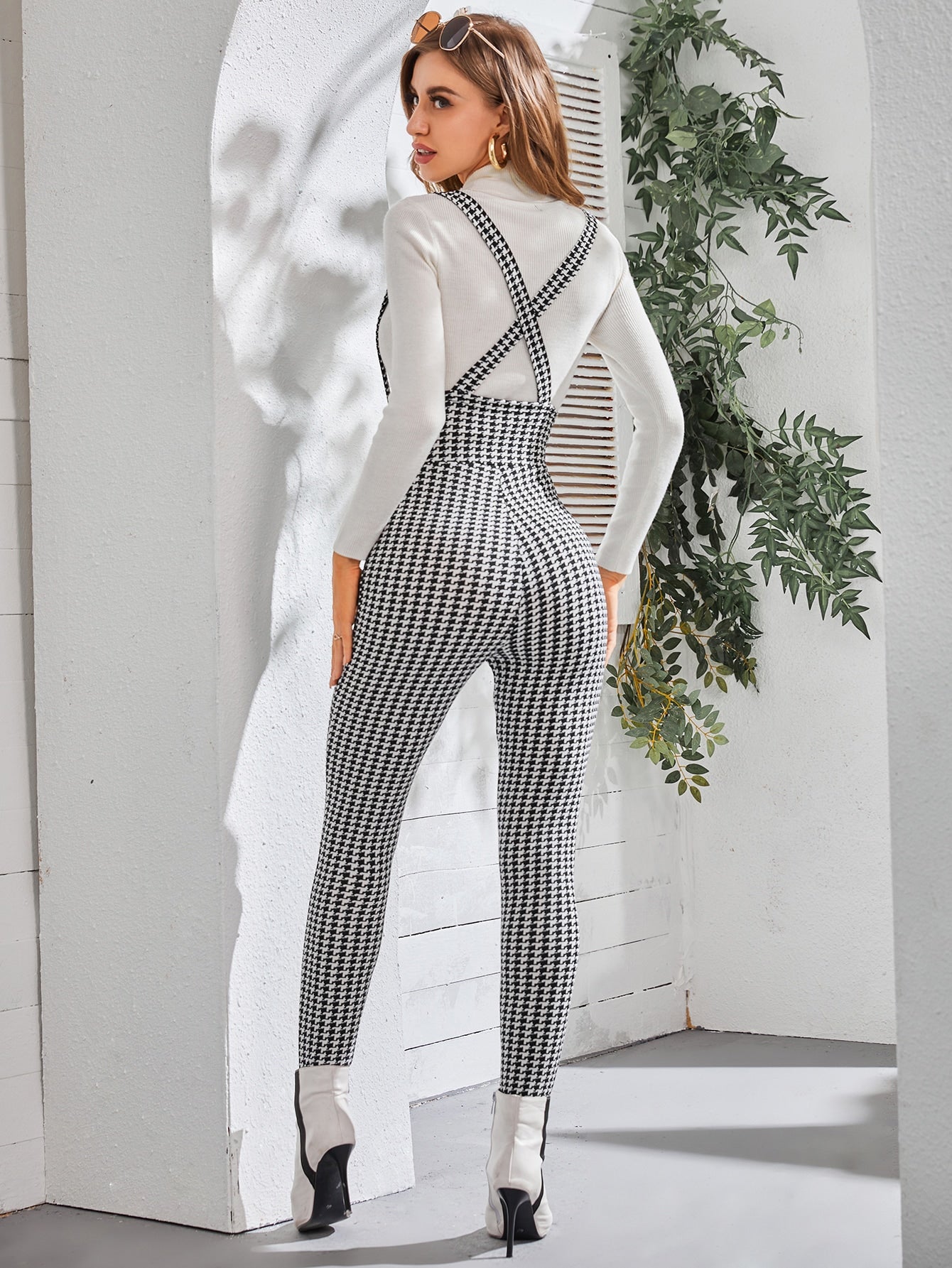 White 2025 pinafore jumpsuit